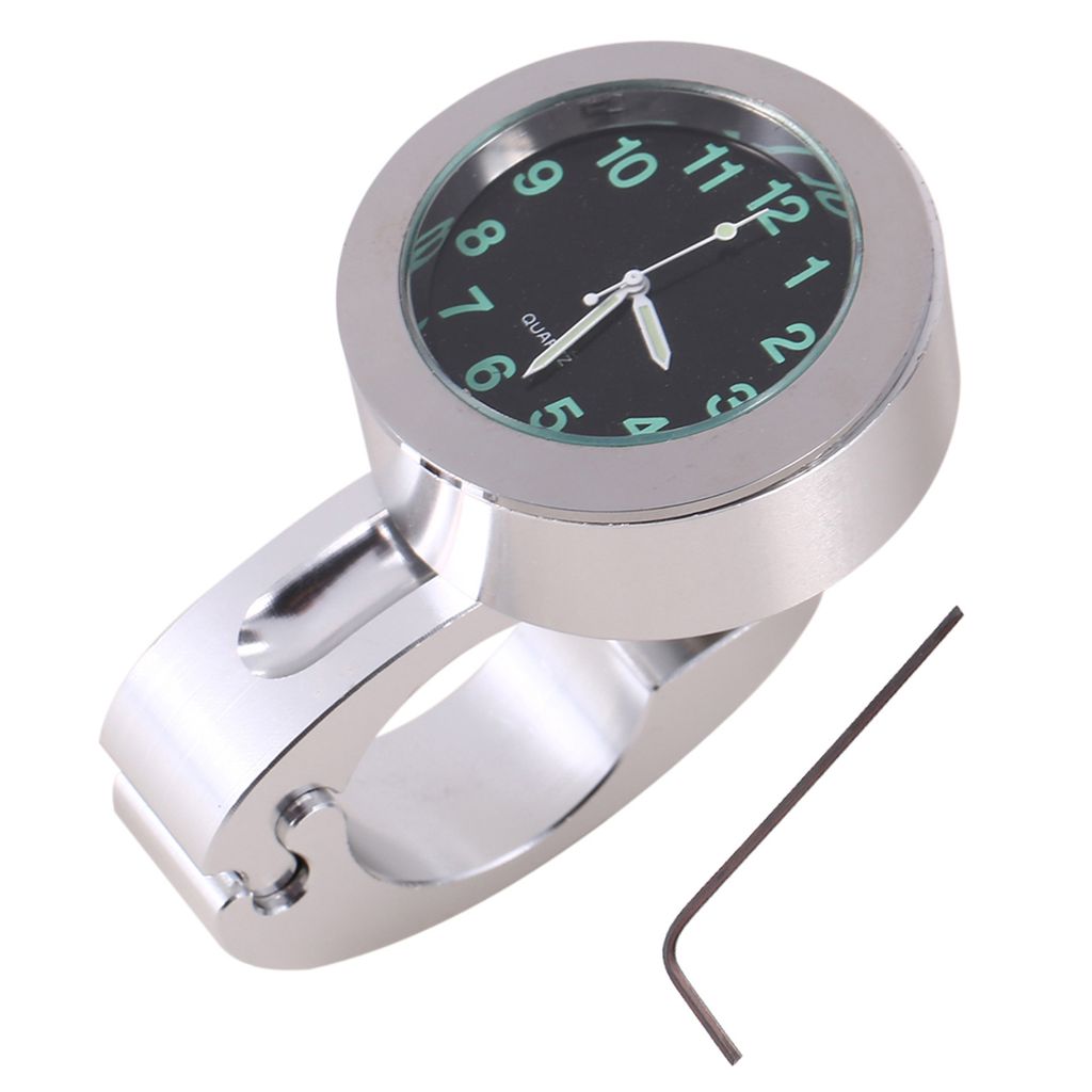 1pc moto d'argent étanche guidon Glow Mount montre Image du produit 