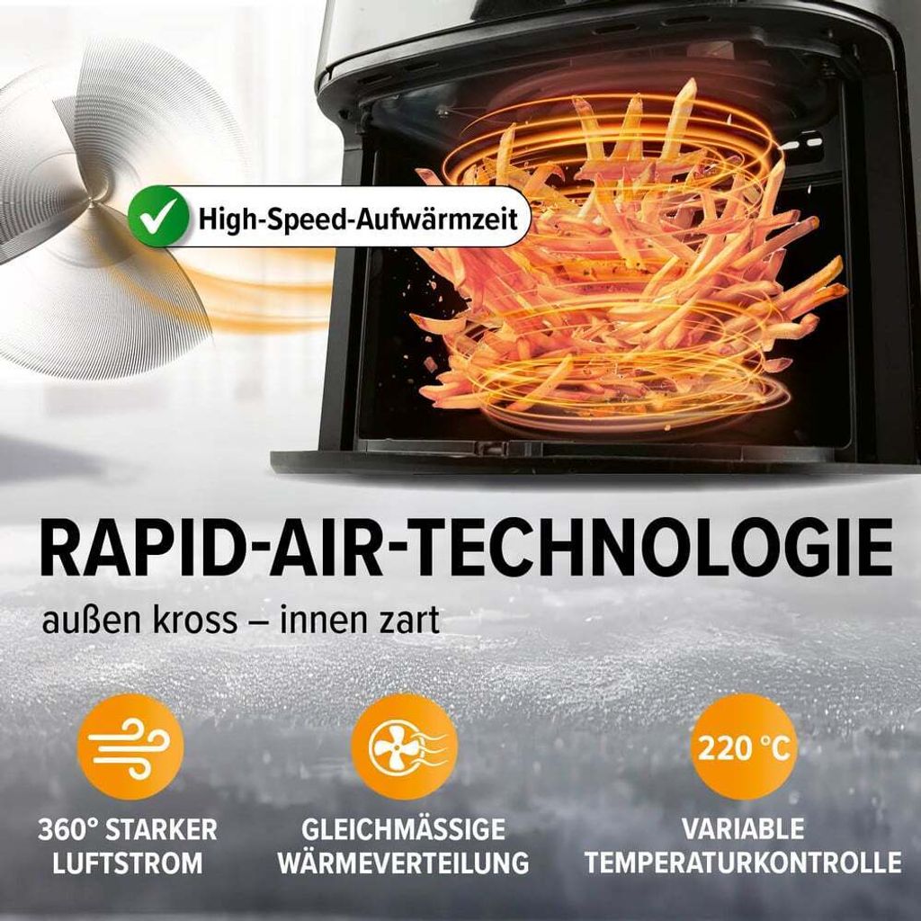 MAXXMEE Heißluft-Fritteuse Digital 3L Kombination Produktbild 6