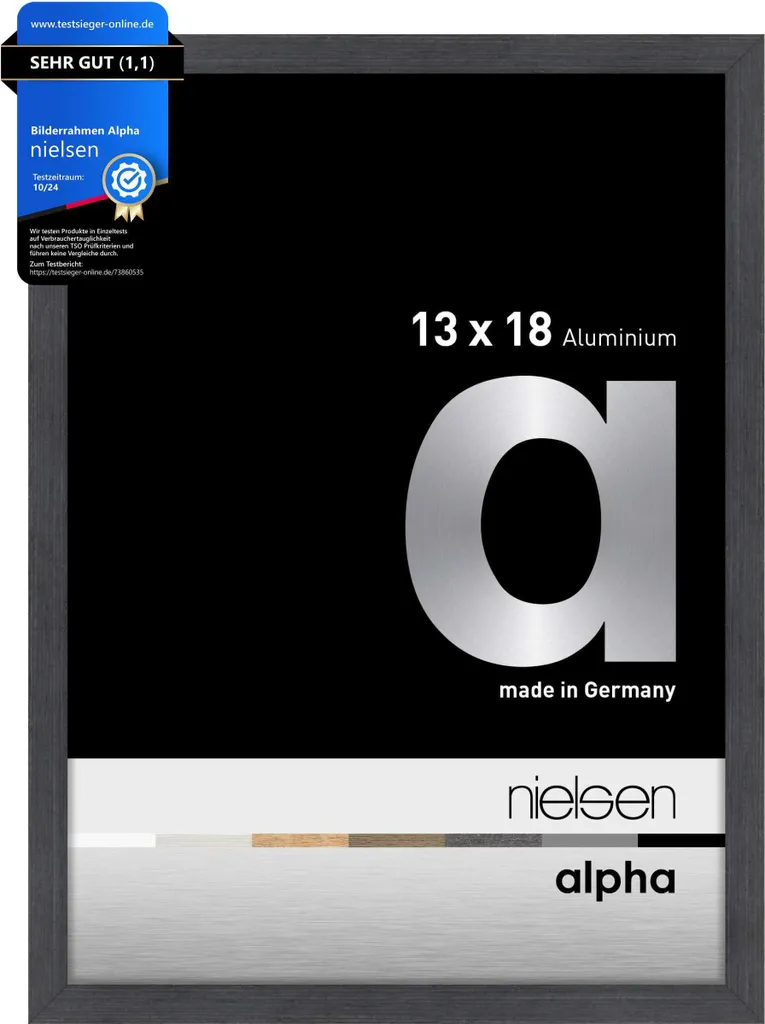 Fornitura Cornici Nielsen Alpha 13x18 Grigio | Alluminio Luxury