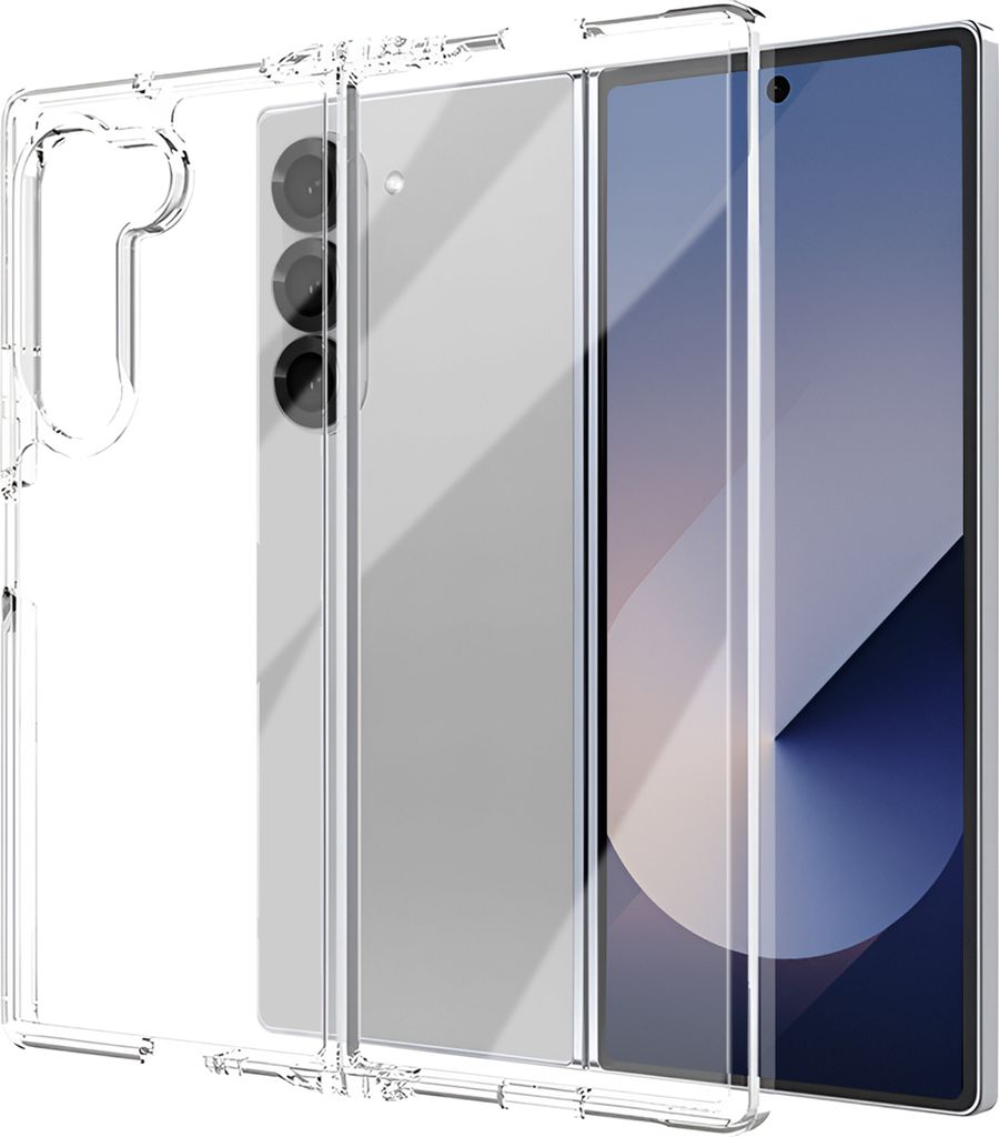 Avizar, Hybrid Schutzhülle für Galaxy Z Fold6 Silikonumrandung, Transparent