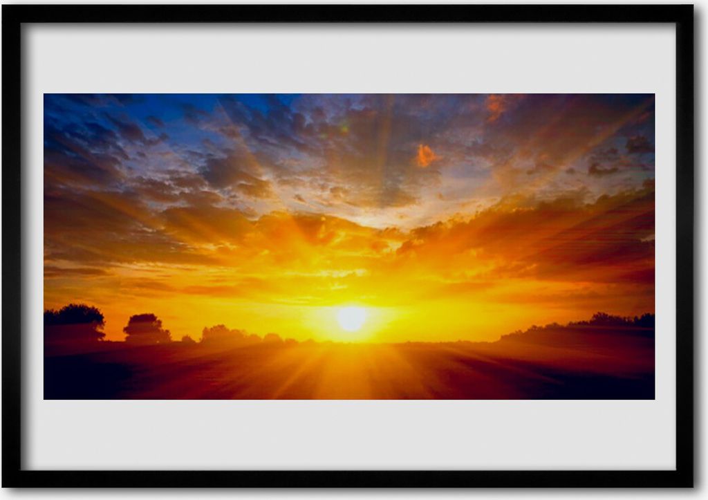 Bild 100x70 MDF-Rahmen Wandkunst Sun-Himmel-Landschaft