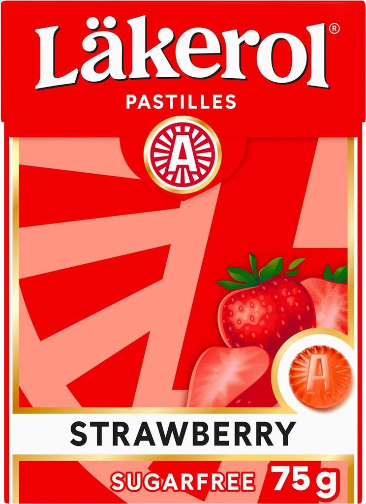 Läkerol Strawberry sugarfree Big Pack 75g Produktbild 
