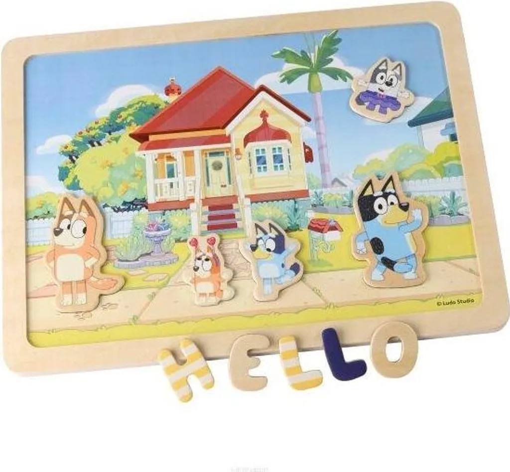 Tableau enfant Bluey pour apprendre à écrire avec lettres magnétiques