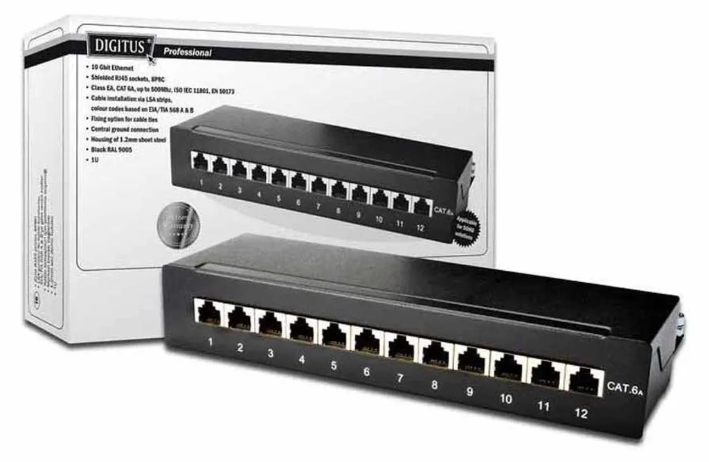 Panneau de brassage pour armoire réseau informatique domestique 12 ports