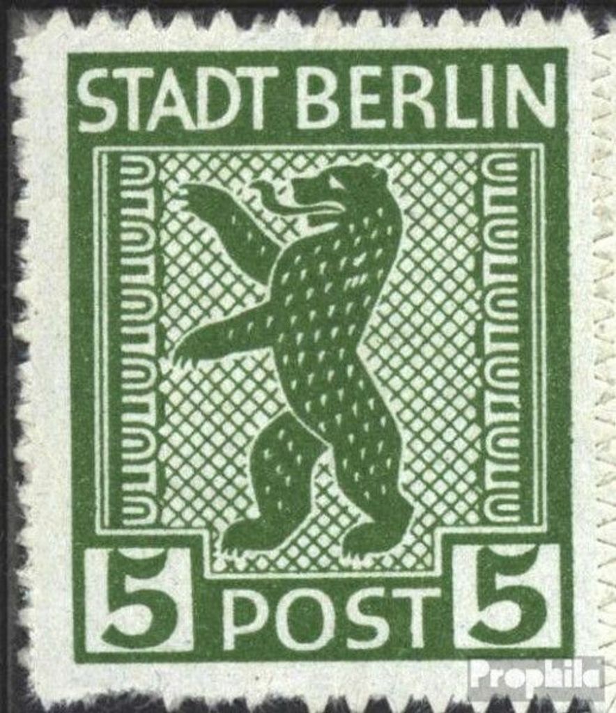 Briefmarken Sowjetische Zone (All.Bes.) 1945 Mi 1A XI, drei statt zwei Flecken im Fell (Feld 85) postfrisch Berliner Bär