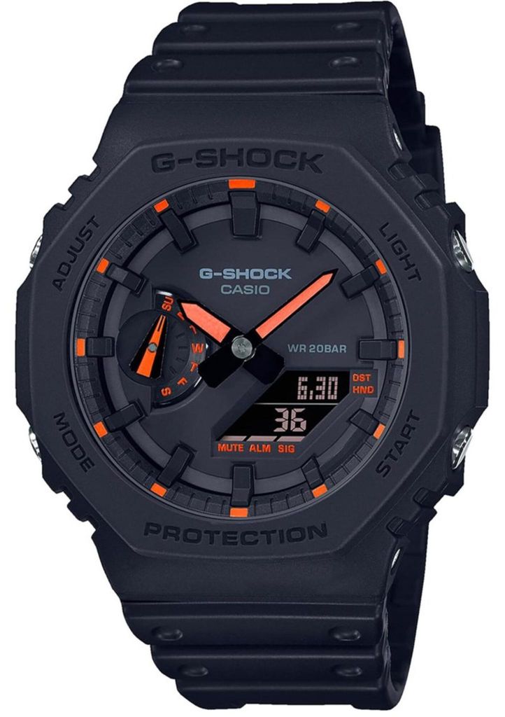CASIO G-SHOCK GA-2100-1A4ER Classic Herren Uhr Schwarz/Orange