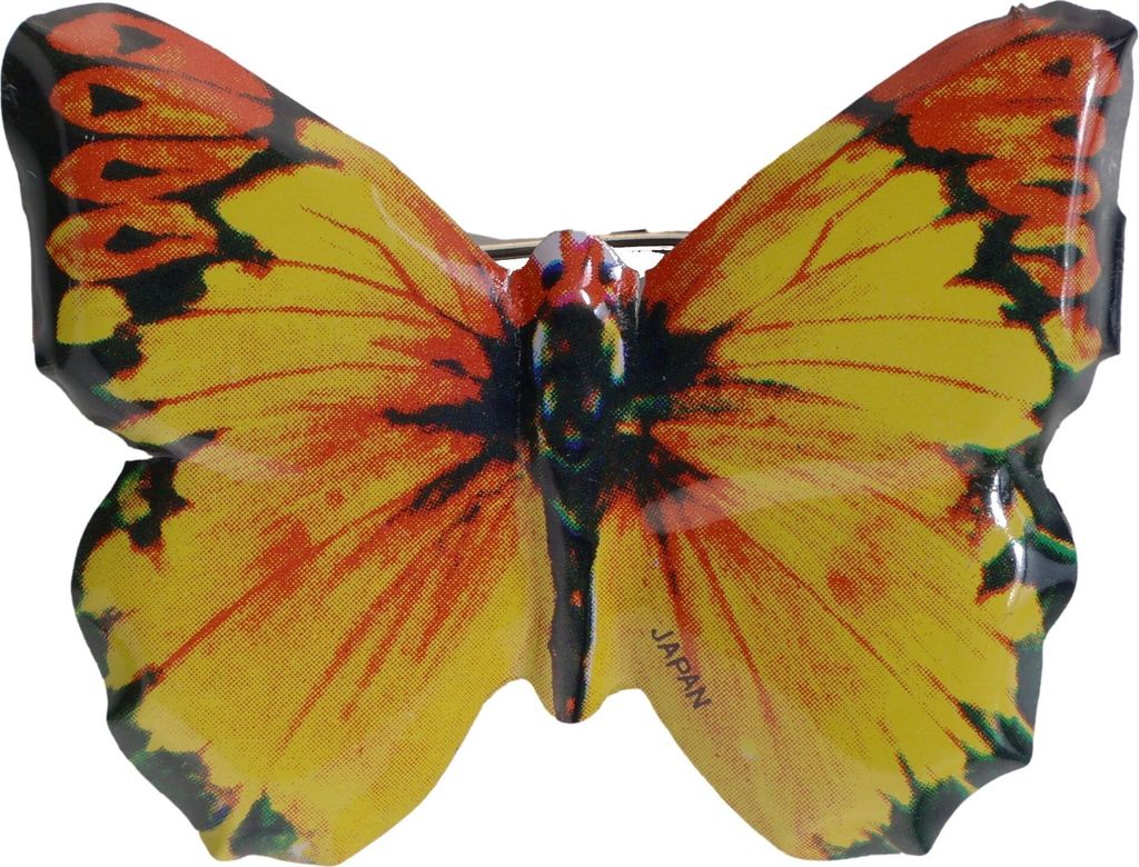 Blechanstecker - Schmetterling gelb - Anstecker aus Blech