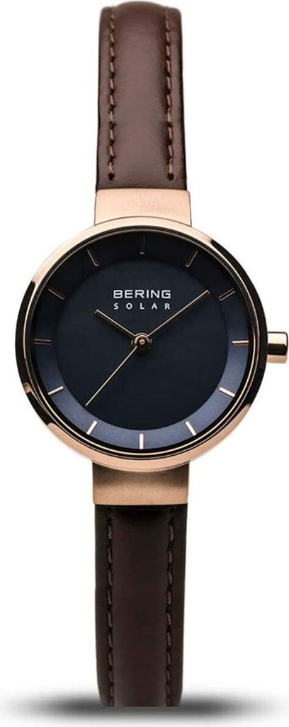 Bering Damen Armbanduhr Solar 27 mm Armband Kalbsleder Produktbild 