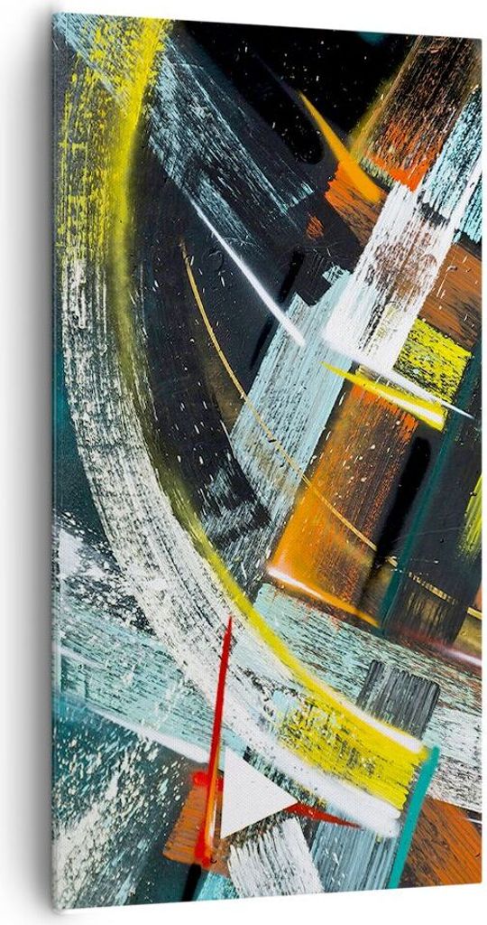 Bild auf Leinwand - Leinwandbild - Einteilig - Abstraktion Graffiti Bunt - 65x120cm - Wand Bild - Wanddeko - Wandbilder - Leinwanddruck - Bilder - ...