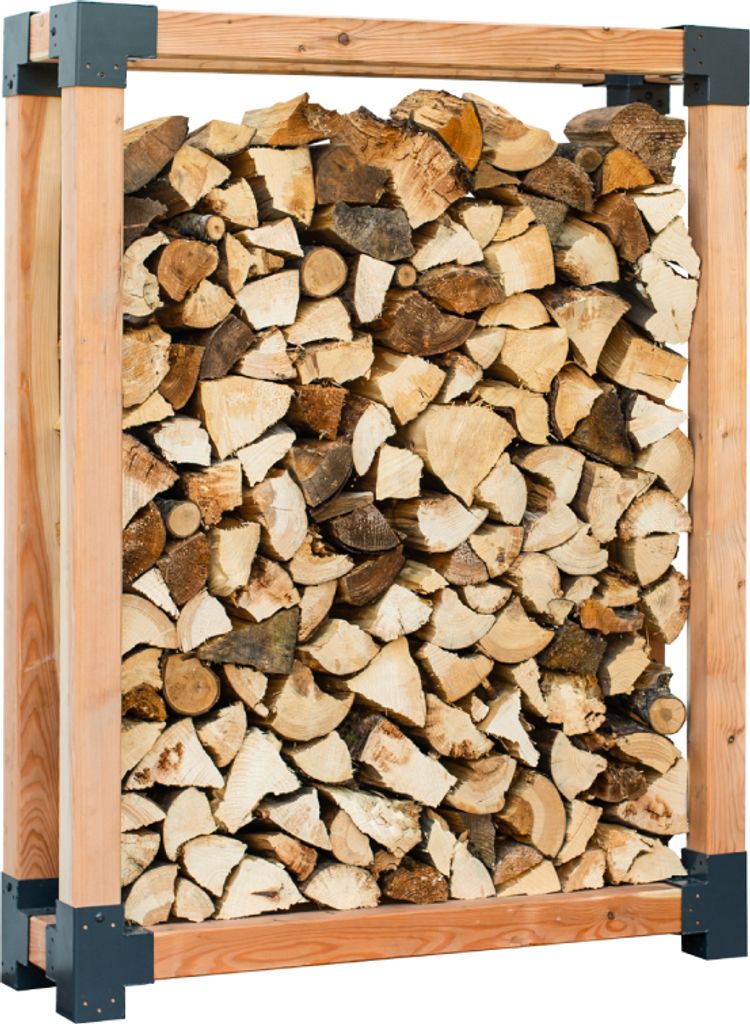 Westmann Lärchenholz Kaminholzregal Michel 3 Außenbereich Natur 138x40x180 cm