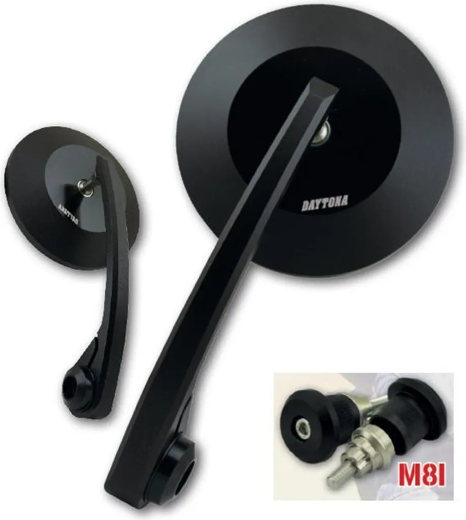 Rétroviseur de moto pour guidon D-MIRROR-2 Noir - Look Café Racer