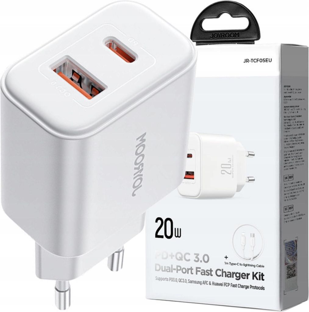 Szybka Dwuportowa Ładowarka Sieciowa 20W Usb-C / Usb-A Zdjęcie produktu 