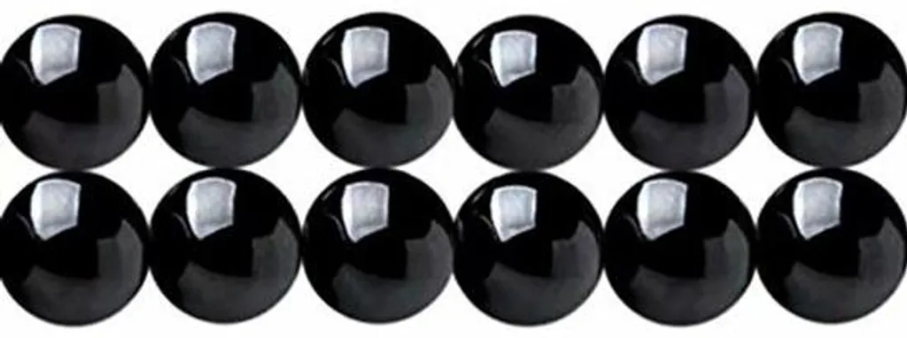 Perles d'onyx noir naturel 6mm, fil de 38cm pour création de bijoux DIY
