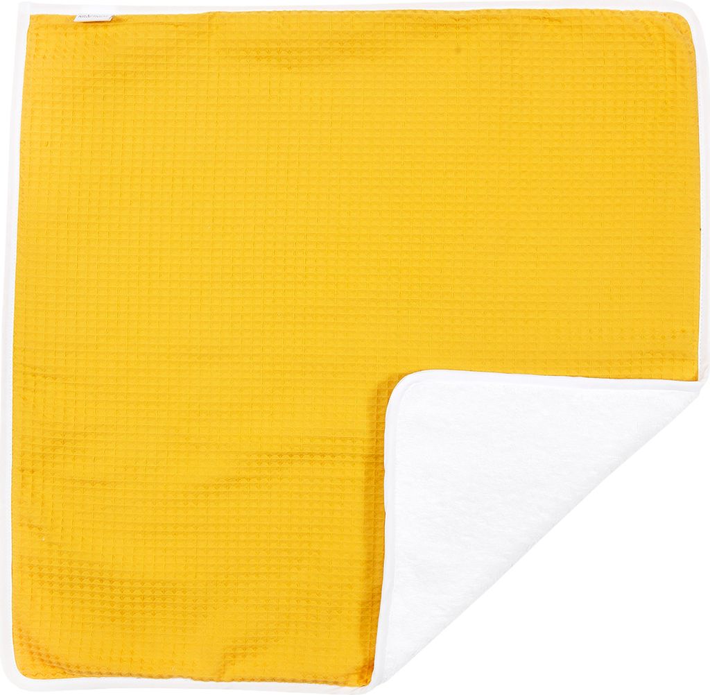 KraftKids Wickelunterlage Waffel Piqué mustard Produktbild 