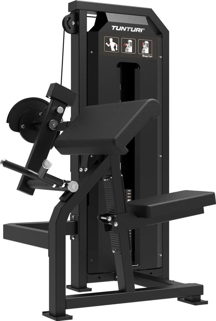 Tunturi Platinum Bicep Curl Kraftstation – Fitnessgerät für Armtraining – Homegym mit 120 kg Gewichtsstack – Selektorisiert – V-Serie