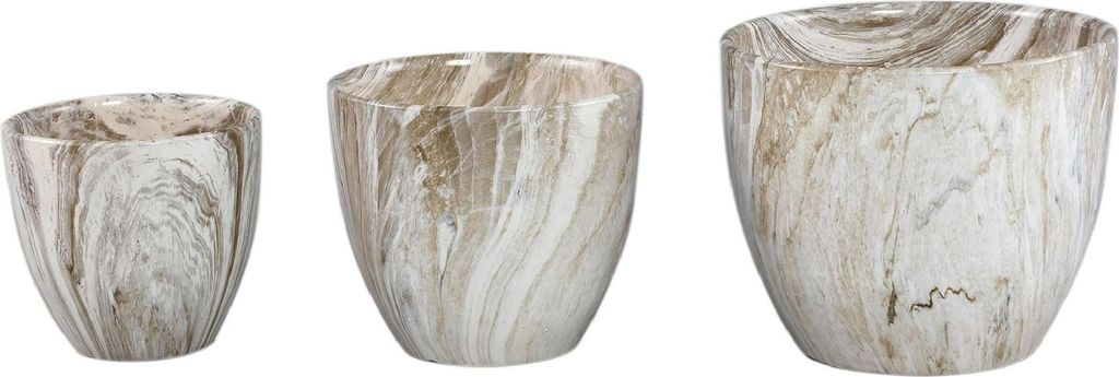 PTMD – Topf Miah – Beige – 25 x 25 x 21 cm – 3er-Set