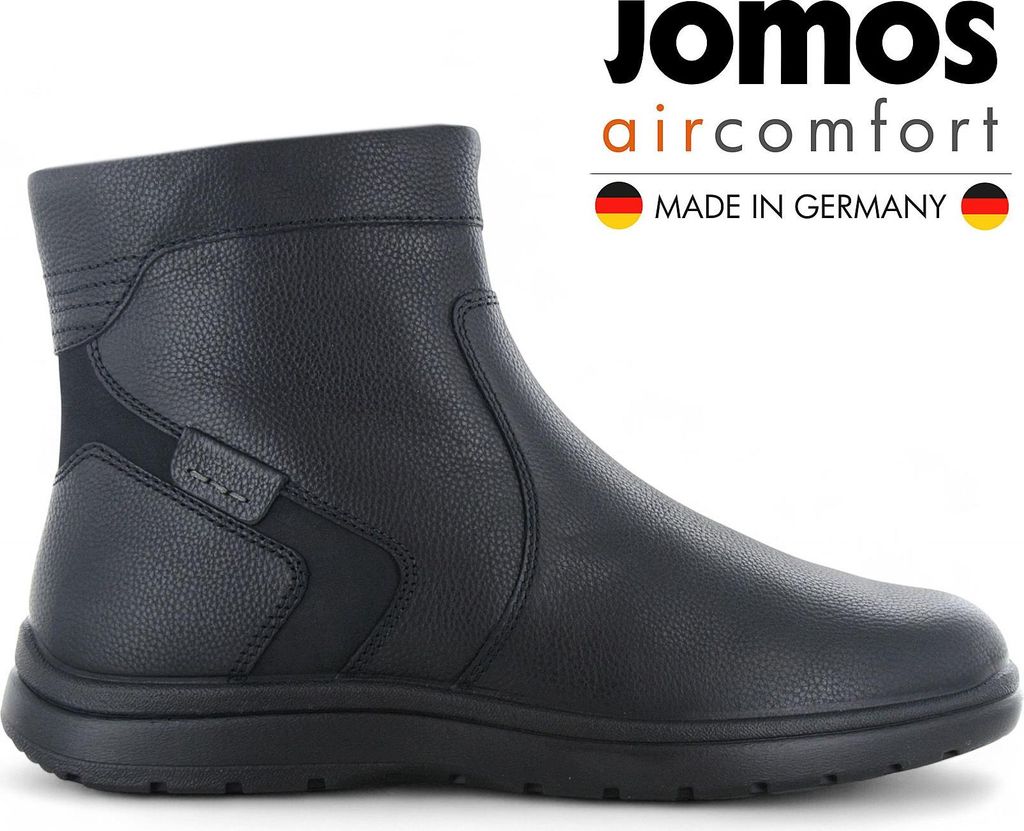 JOMOS Atlanta Boots - Herren Winter Stiefel mit Lammfell Gefüttert - Leder Schwarz 464504-373-000 , EU 48 UK 12.5