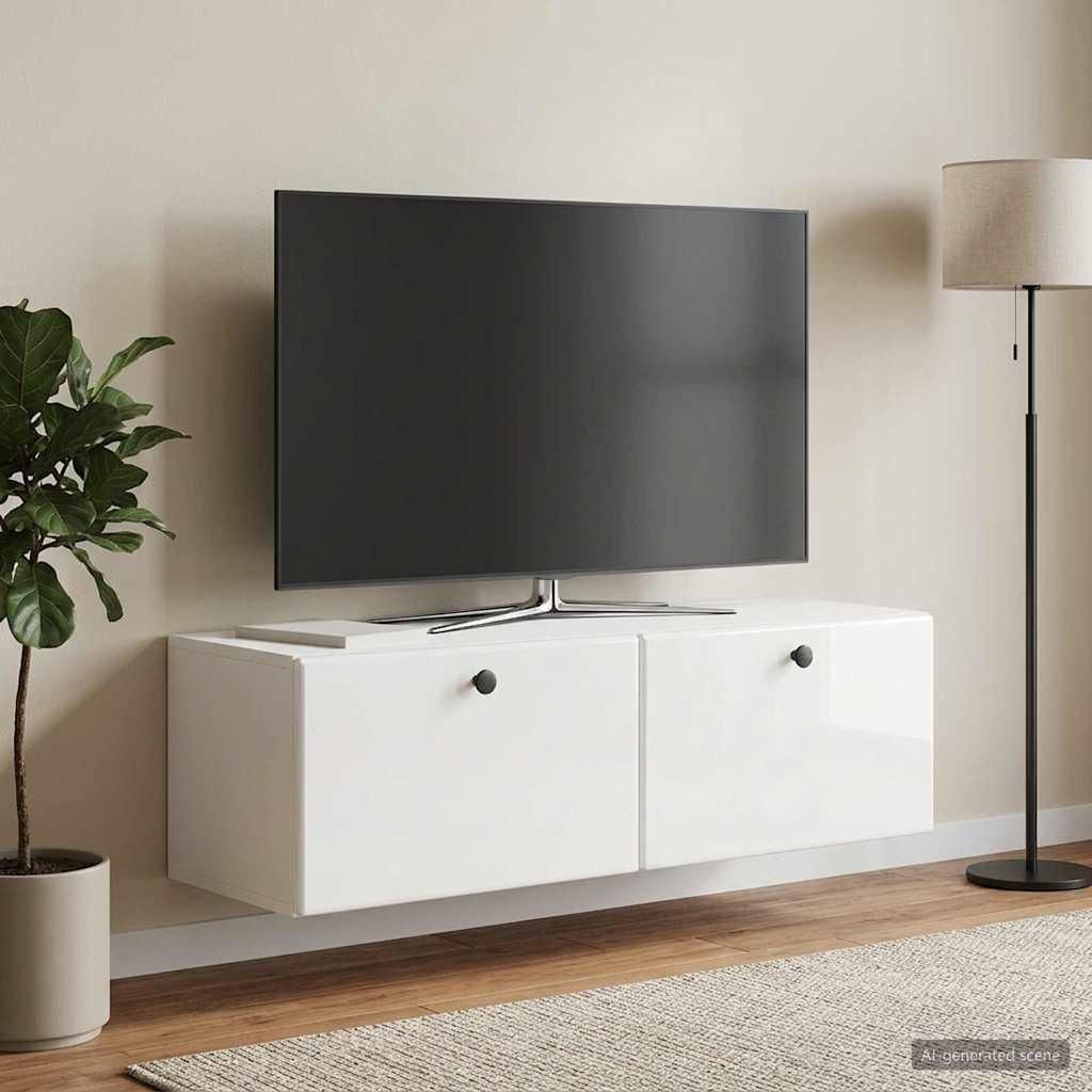 Maison Exclusive - Wandmontierter TV-Schrank 98 x 31 x 30 cm Hochglanz Weiß