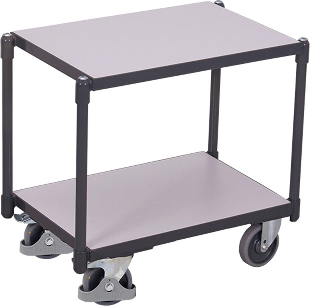 Kistenroller für Eurokästen - elektrisch leitfähig - Traglast 250 kg - 2 Ladeflächen bündig abschließend - 635 x 415 x 675 mm (HxBxT)