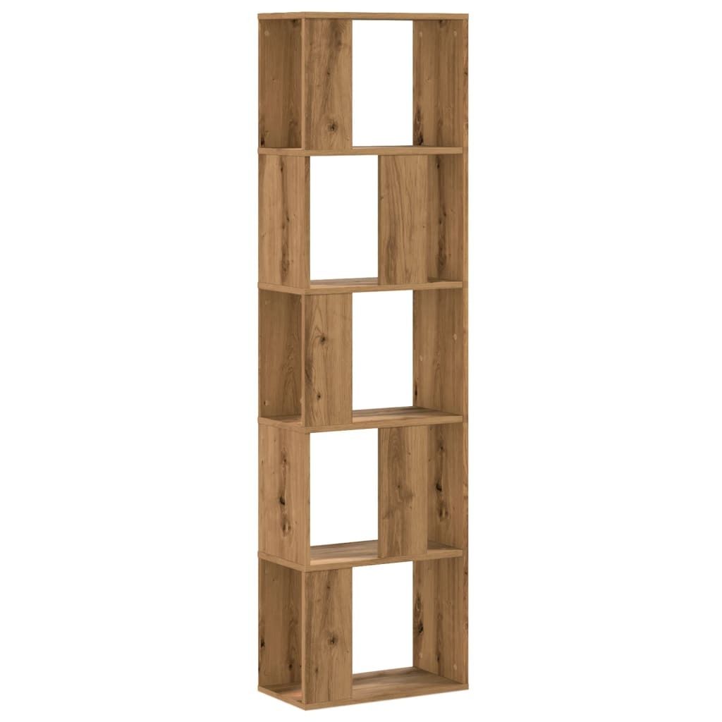 vidaXL Knihovna 5 polic Artisan dub 45x23,5x162,5 Materiál Obrázek produktu 