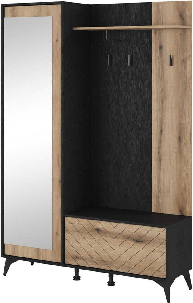 Garderobe Diamond Evoke Eiche + schwarz