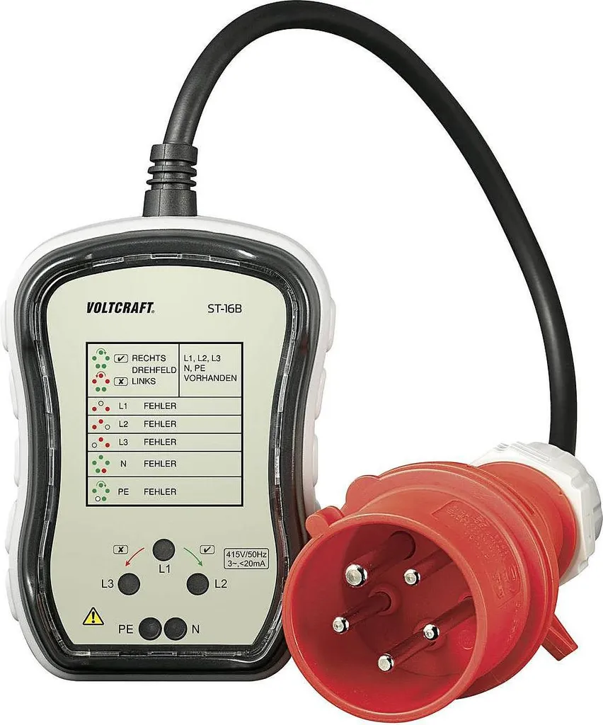 Testeur de Phase CEE 32A Voltcraft ST-32B pour Prises Industrielles