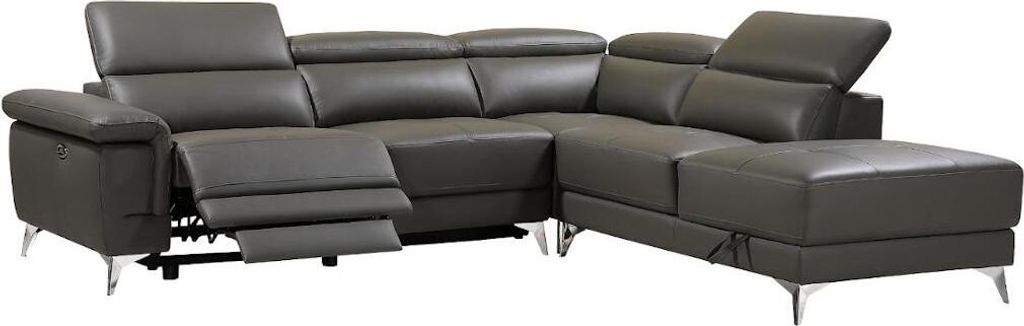 Vente-unique FABIEN, Ecksofa, Wohnzimmer, Anthrazit, Grau, Produktbild 