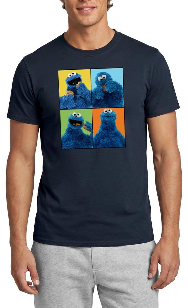 Spreadshirt Sesamstraße Krümelmonster Posen Männer T-Shirt, 3XL, Navy