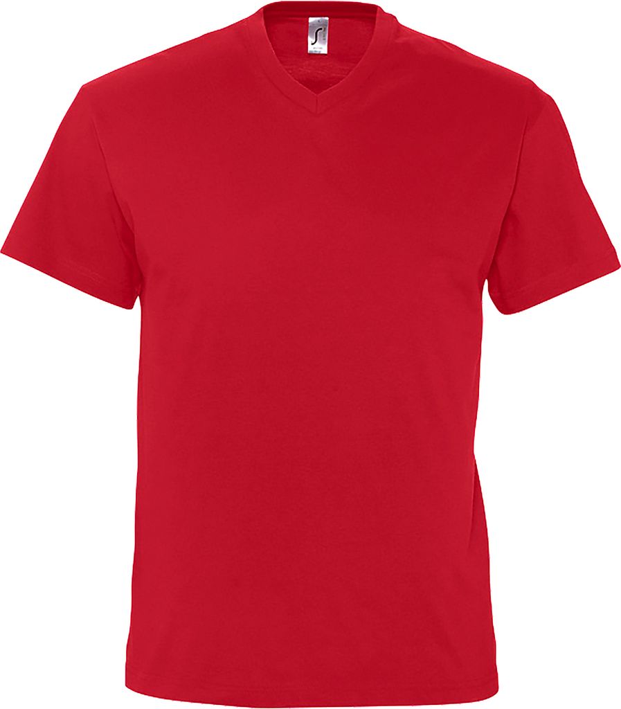 SOLS Herren Victory T-Shirt, V-Ausschnitt, Kurzarm PC388 (S) (Rot)