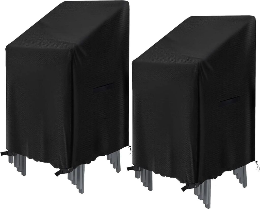 Schutzhülle für Gartenstühle 2 Stück, Abdeckung für Stapelstühle 72 * 72 * 120cm, winterfest Stuhlabdeckung Wasserdicht Oxford Stoff Gartenst...