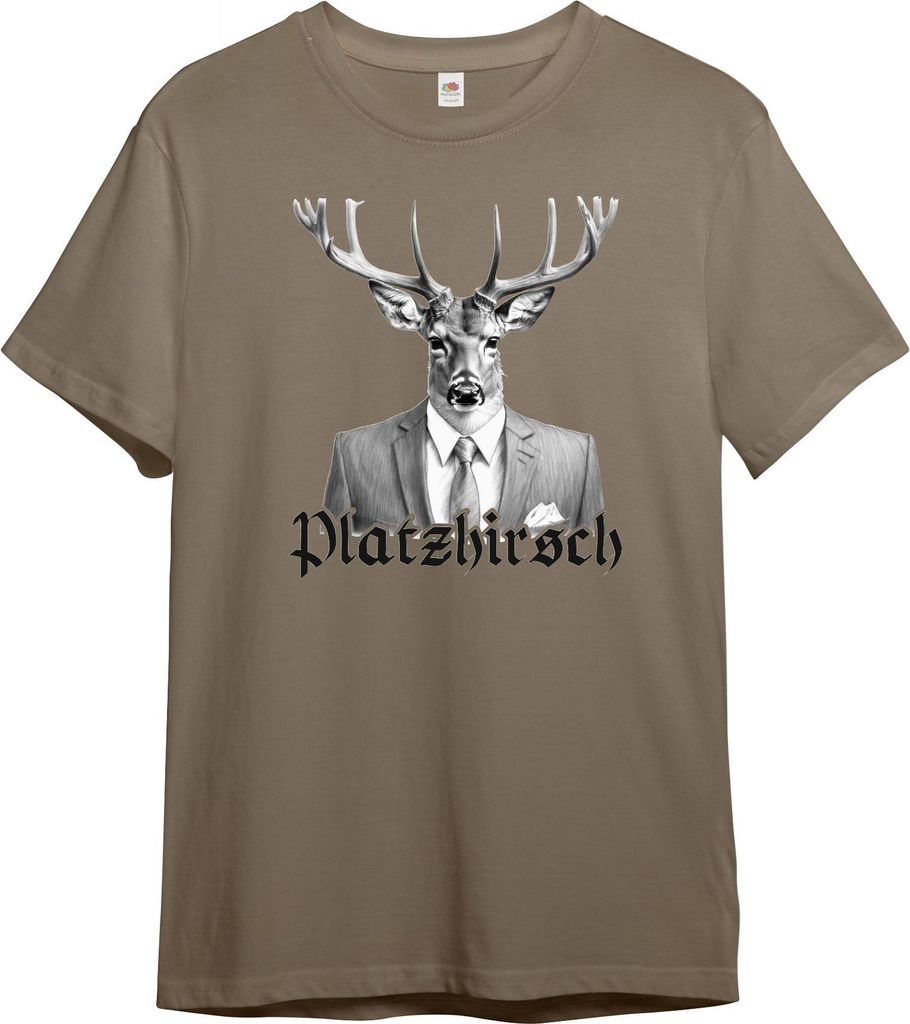 PAULGOS Herren T-Shirt "Platzhirsch mit Sakko", Hirschkopf
