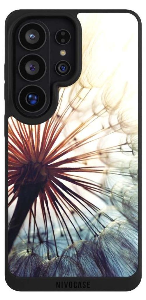 NIVOCASE Handyhülle für Samsung Galaxy S26 Ultra Hülle NIVOpure Case Schwarz Blumen Fotografie Pusteblume
