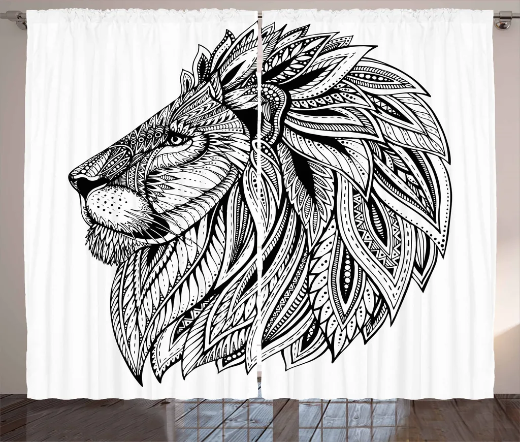 Tende ABAKUHAUS Leone Savana - Arredo Soggiorno Bianco e Nero