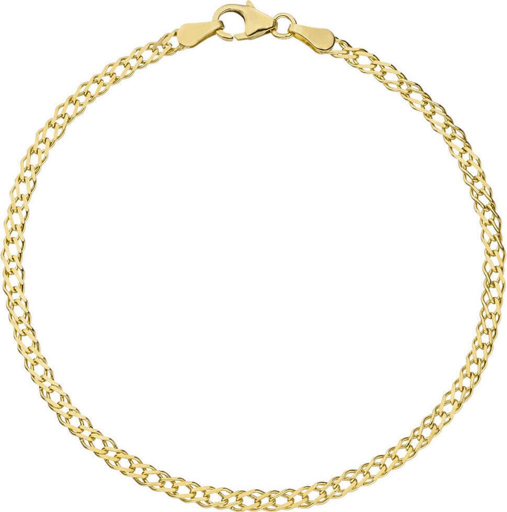 2,7mm Zwillingspanzerarmband Armband Armschmuck aus 333 Gelbgold 19cm