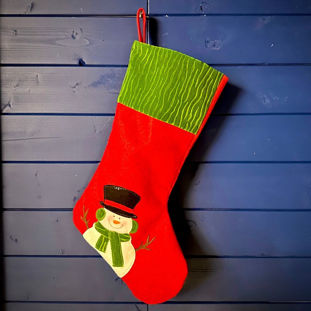 Weihnachtsstrumpf mit Schneemann, 50 cm