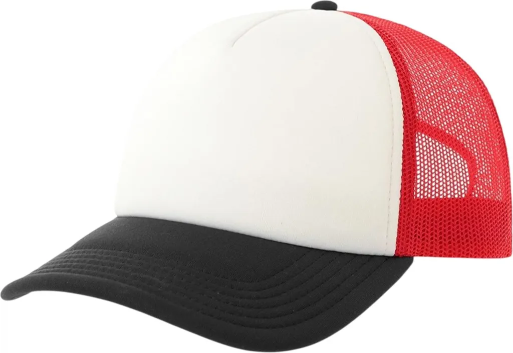 Atlantis Rapper-S Cappellino Trucker Riciclato AB738 Bianco Rosso Nero