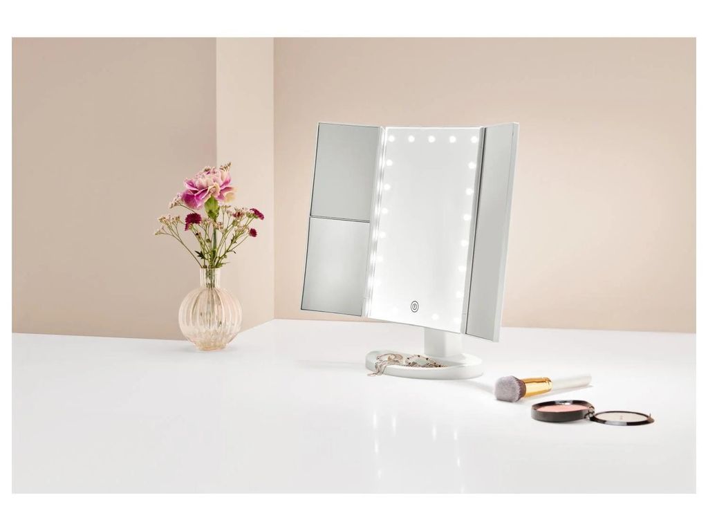 CIEN Beauty LED Kosmetikspiegel zusammenklappbar weiß 2 Produktbild 