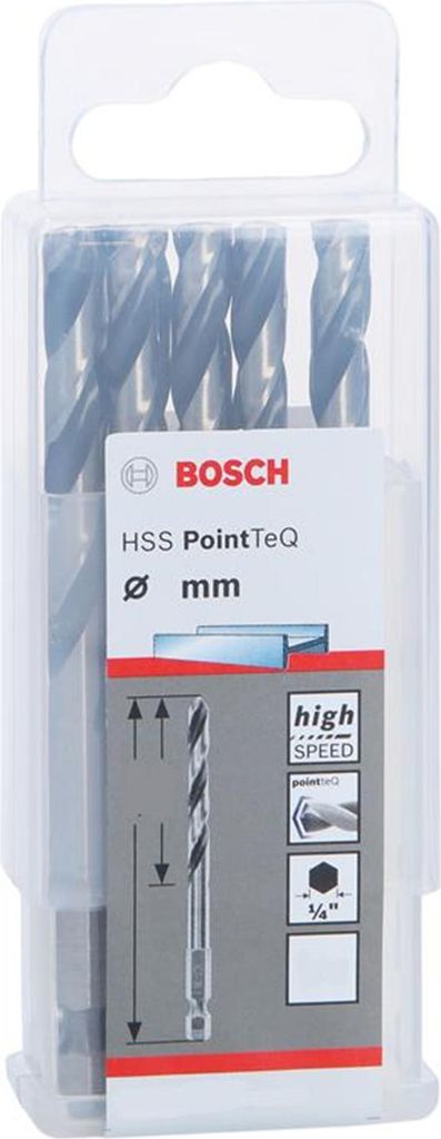 Bosch HSS PointTeQ HEX Metallbohrer DIN338 10,0mm, 5er VE, 2608577548