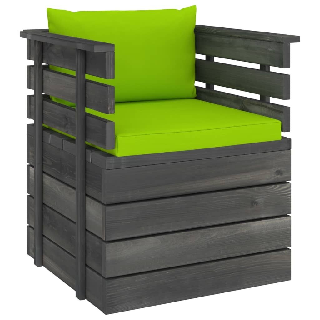 Gartensessel mit Kissen Kiefernholz Produktbild 