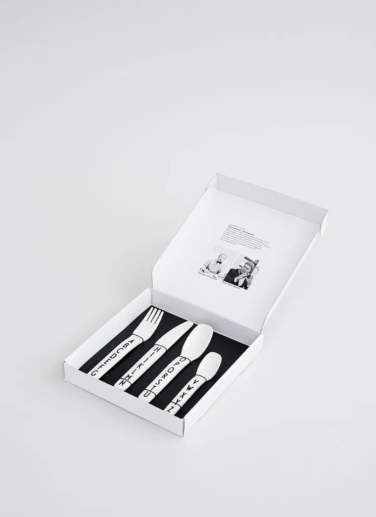Design Letters - Set di posate per bambini bianco - 2