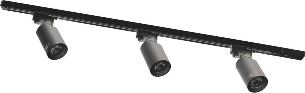 Spot sur rail noir monophasé 1m Zuma Line 3554 pour salon moderne