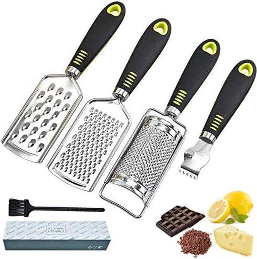 Mini Handheld Citrus Rasp mit 4-teiliger Set, Roestvrijstalen Zester für Obst und Gemüse
