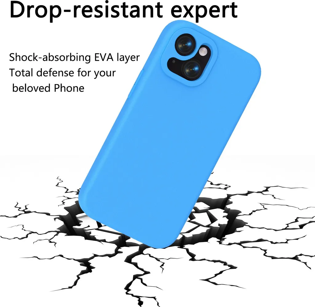 Cover protettiva in EVA morbida per iPhone 14, custodia antiurto, cover anti-shock leggera Blu - 5