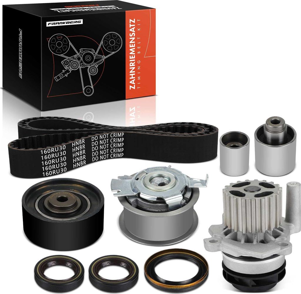 Frankberg 1x Zahnriemensatz Zahnriemen Wasserpumpe für VW Golf 6 Jetta 3 Audi A4 8K A5 Seat Leon Skoda
