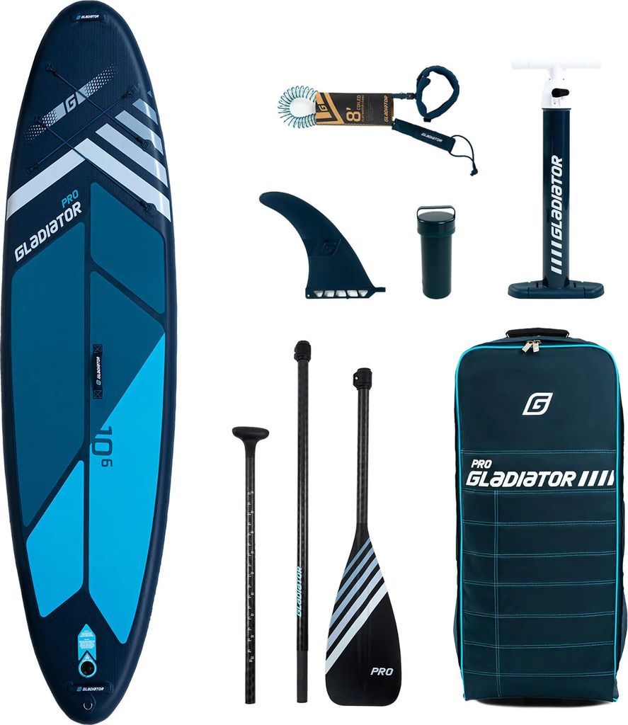 SUP Gladiator Pro 10'6 Aufblasbares Stand Up Paddle Board | 320 x 81 x 12 cm | Surfboard für Einsteiger & Fortgeschrittene mit zubehör