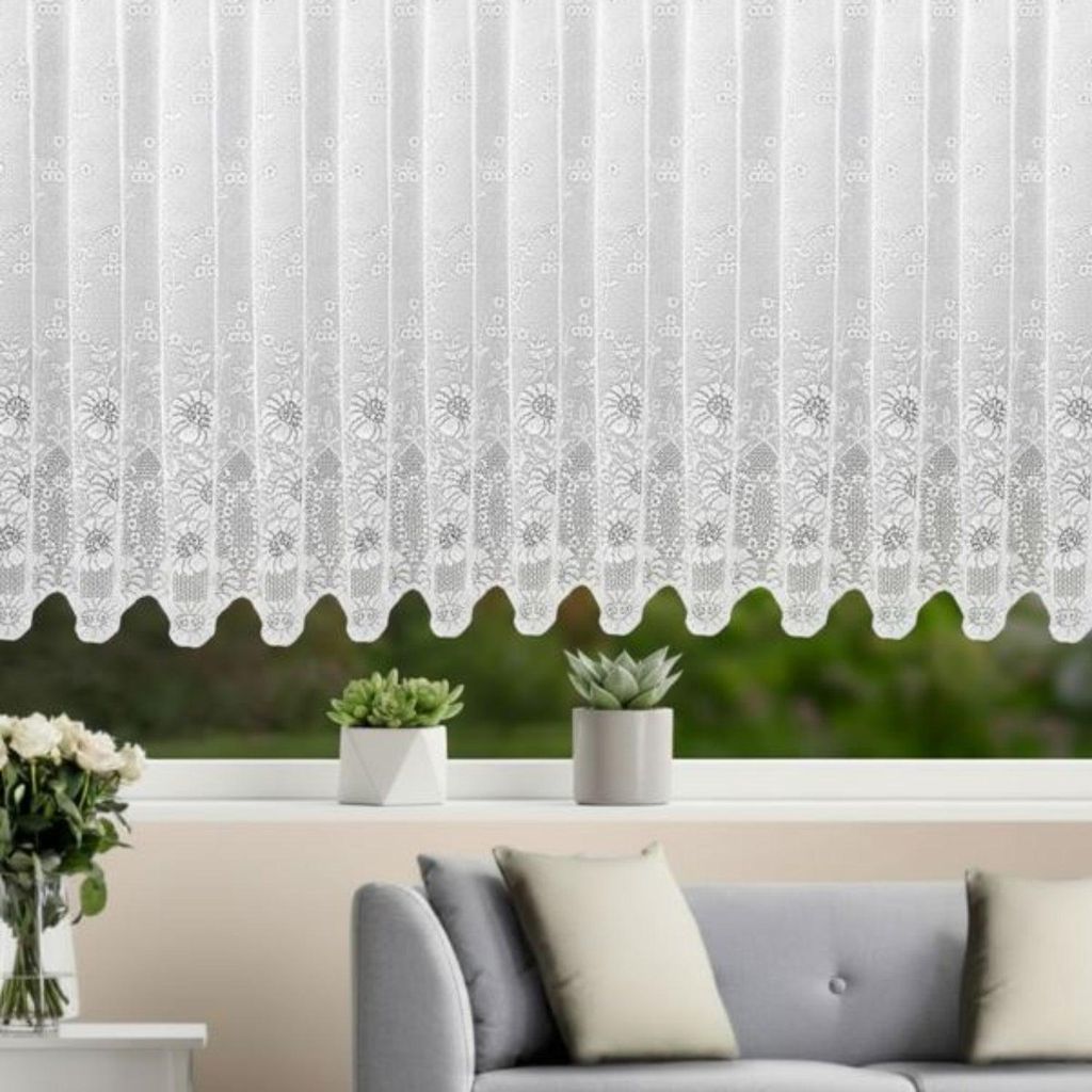 Fensterstore "Sam" weiß mit Faltenband - Größe (HxB) 175x450cm