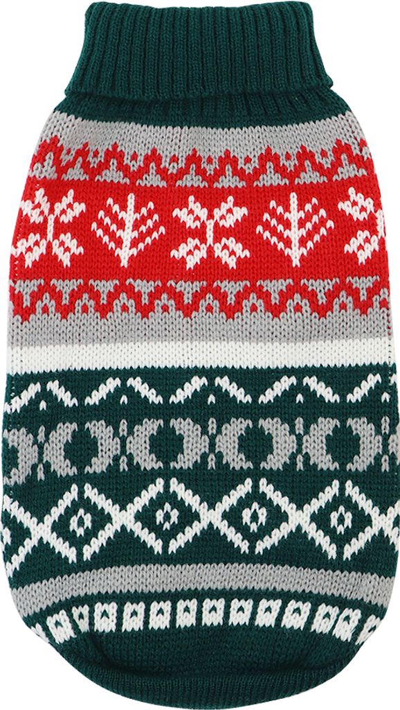 Norweger-Strickpullover für Hunde, Grün, warm, Größe M
