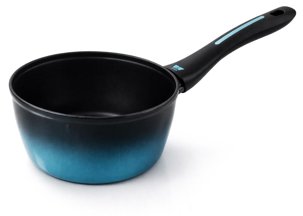 Briebe Mare MARE Induktion Stielkasserolle Geschmiedetem Stahl 16cm, Antihaftbeschichtet Blau