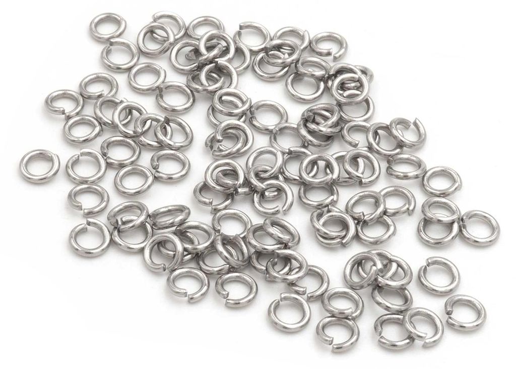 Vintageparts Biegeringe 304 Edelstahl platinfarben 4mm Produktbild 
