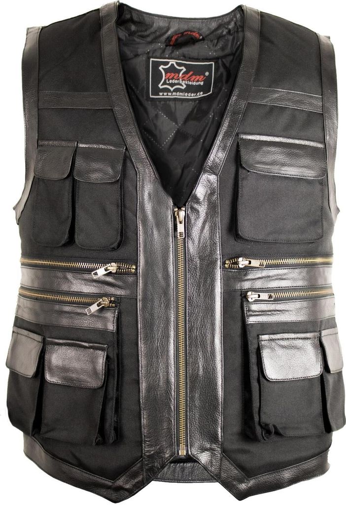 Herren Textil Weste Biker Kutte Bikerweste Rockerweste Club Weste Outdoor Weste(5XL)